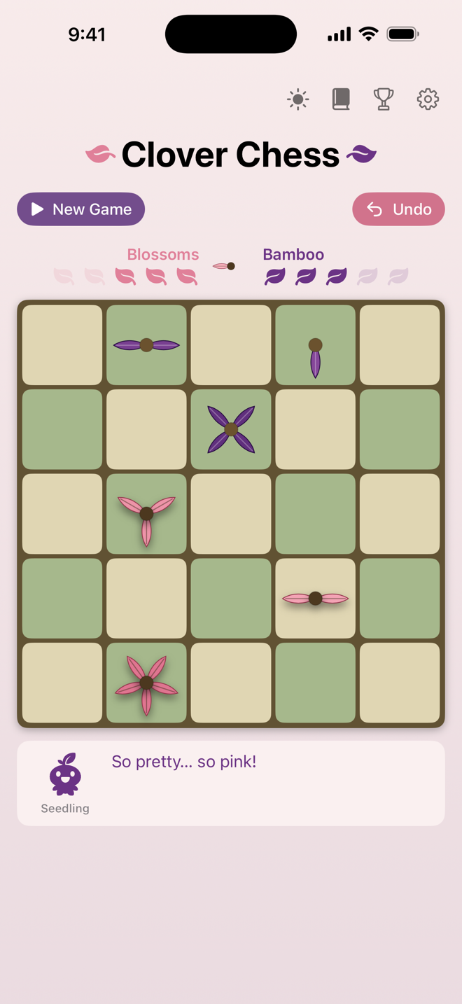 Gameplay on the Sakura theme
